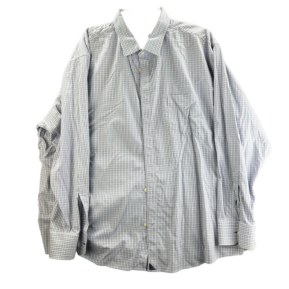 Untuckit Shirt Blue Red Mens 3XL Gingham Plaid Long‎ Sleeve Button Casual Preppy